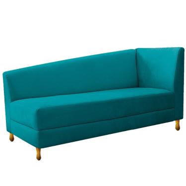 Imagem de Recamier Valéria 160cm Lado Esquerdo Suede Azul Turquesa