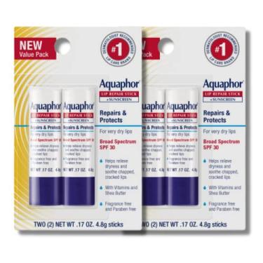 Imagem de Aquaphor Lip Repair Stick with Sunscreen, Lip Protectant, Soothes Dry Chapped Lips, 0.17 Oz Stick (Pack of 4)