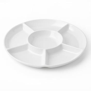 Imagem de Petisqueira 5 Divisórias Melamina Bandeja Petisco Fondue Frios Salgados 30cm CP170801