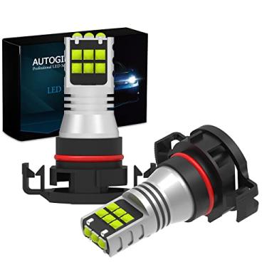 Imagem de AUTOGINE Lâmpadas LED de neblina 2504 PSX24W, 2600 lúmens extremamente brilhantes 3030-SMD 12276 lâmpadas LED para automóvel, motocicleta, carros, caminhões, SUV, neblina DRL, luzes (8000K azul gelo)
