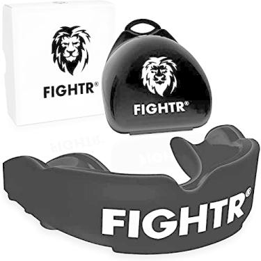 Imagem de FIGHTR® Protetor bucal premium – para excelente respiração e fácil de ajustar | Protetor bucal esportivo para boxe, MMA, futebol, lacrosse, hóquei e outros esportes | Inclui caixa higiênica