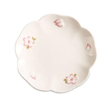 Imagem de Prato de Serviço Pratos de Jantar Rosa Flor de Cerejeira Japonesa, Pratos de Servir de Cerâmica para Restaurante, Cozinha e Festa Familiar, Uso Forno de Micro-ondas e Pratos Seguros para Lava-Louças