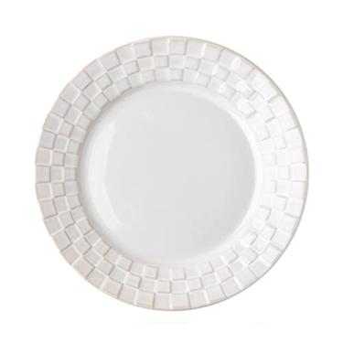 Imagem de Prato de serviço vintage prato de jantar para cozinha doméstica prato de jantar prato de café prato de sobremesa prato xadrez de cerâmica prato plano branco puro prato simples pratos de disco fofos