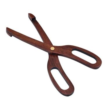 Imagem de WeiLaiKeQi Pinças de cozinha de madeira, clipe de bolo, resistente ao calor, servidor de salada, pinças de cozinha de madeira, grampo de alimentos para hotel,