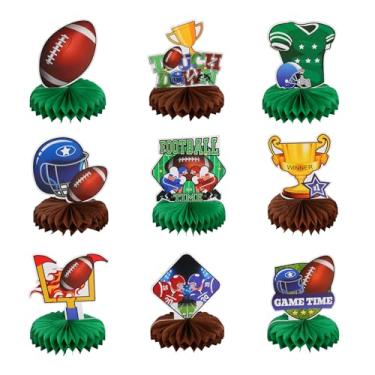 Imagem de 9un. Centros de Mesa Futebol, Centros de Mesa Colmeia Futebol Decorações Rugby para Festa Aniversário Esportiva