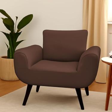 Imagem de Capa Para Cadeira Poltrona Opala Em Malha Gel Premium Lisa Avulsa Ajustável (Tabaco)