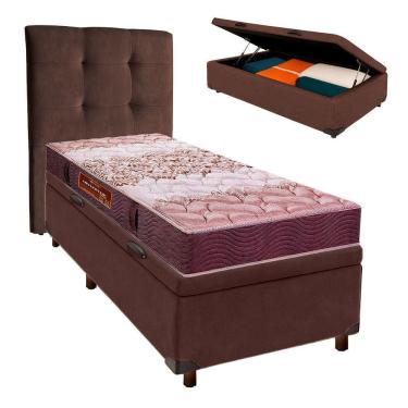 Imagem de Kit Cabeceira + Cama Box Bau + Colchão Solteiro D26 Ortophedic Sankonfort