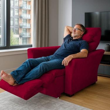 Imagem de Poltrona Retrátil e Reclinável Pra Extensão De Cílios Modelo Mariane Vermelho