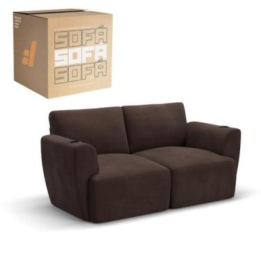 Imagem de Sofá 2 Lugares Sala De Estar em Tecido Bouclé Modular Damie Na Caixa, 