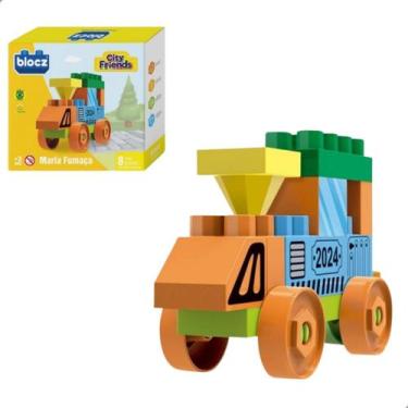 Imagem de Blocos de Montar Maria Fumaça Trem City Friends 8 Peças Blocz