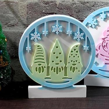 Imagem de 1 suporte de vela molde de silicone DIY gesso 3D Natal Papai Noel castiçal molde de resina presentes de férias decoração de casa