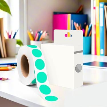 Imagem de Etiquetas adesivas circulares de 9,5 cm, adesivo aqua, 1000 adesivos adesivos redondos de codificação de cores, etiquetas de bolinhas para escritório, casa