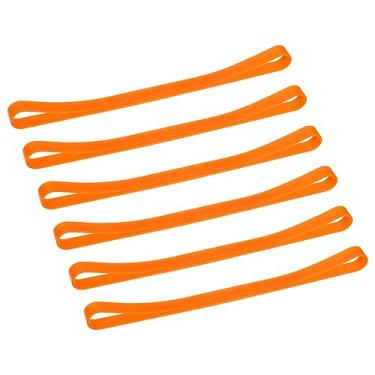 Imagem de Pacote com 6 faixas de toalha, clipes de toalha de borracha para armazenamento de toalhas, livros, cobertor, roupas, elásticos de toalha de borracha, laranja