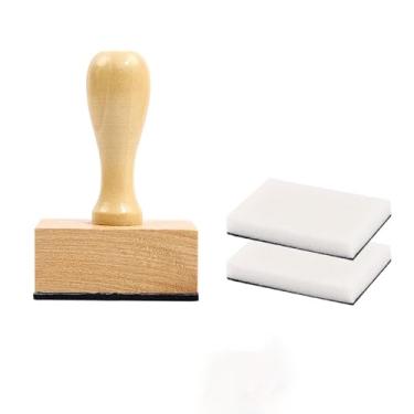 Imagem de Pincéis de mistura de tinta, ferramenta de mistura de tinta com 2 esponjas de substituição, 1 carimbo de cabo de madeira, pincel de tinta para álbuns, cartões, gravação, artesanato DIY