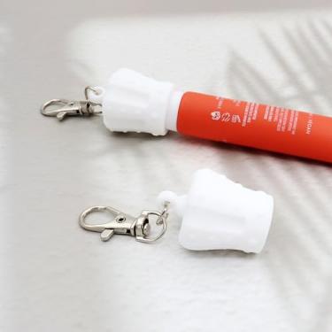 Imagem de Capa de silicone em forma de coroa para batom, protetor labial, portátil, clip-on, tampa elegante, Branco, M