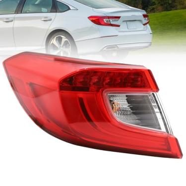 Imagem de Luz traseira esquerda compatível com 2018-2022 Honda Accord Sedan lado do motorista LED Talilight lâmpadas de freio traseiro substitui 33500TVAA01