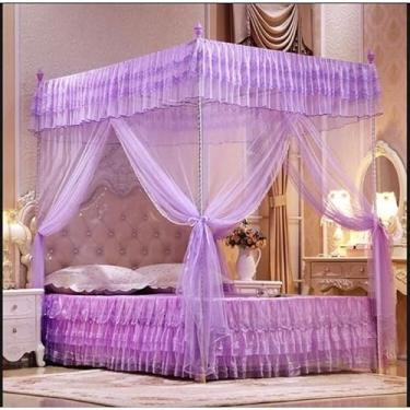 Imagem de Mosquiteiro Casal Palácio Completo com Armação – Anti-Mosquito Luxo, Cama Box e Queen, Vários Cores(LIÁS)