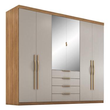 Imagem de Guarda Roupa Giardino Casal Quarto Com 6 Portas E 4 Gavetas Amendola-nude Prime Tx