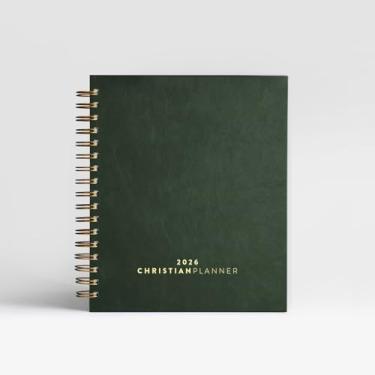 Imagem de 2024 Christian Planner | Bible Journal and Gratitude Book 7"x10" Spiral Bound with Eco-Friendly FSC Certified Paper | Monthly, Weekly, Daily Organizer Perfect for The Professional (Emerald)