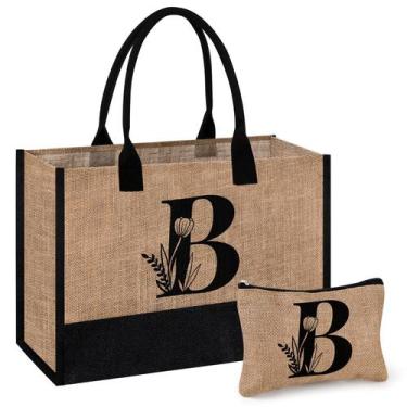 Imagem de Sacola AYGE, conjunto personalizado de juta inicial 43x18x29 cm