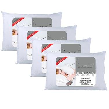 Imagem de Travesseiro Percal 200 Fios Algodão Arte Cazza Kit 4 Unidades