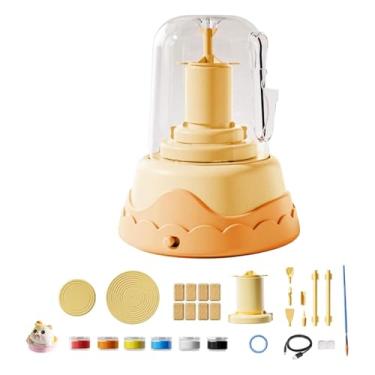 Imagem de Fancyes Kit de torno de oleiro infantil, máquina de modelagem de cerâmica, faça você mesmo, brinquedo criativo e educativo para meninos e meninas, kit