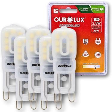 Imagem de Kit 5 Lâmpada Led Bipino 2,5W G9 6500K Branco Frio Ourolux