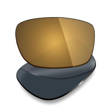 Imagem de Mryok Lentes de reposição para óculos de sol Smith Highwater, HD Polarized, proteção UV, resistente a impactos e ajuste perfeito, Bronze dourado espelhado, One Size
