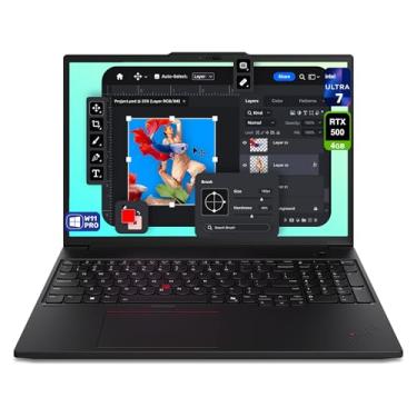 Imagem de Lenovo ThinkPad P16s Gen 3 Mobile Workstation, Intel Ultra 7-165H, 64 GB DDR5 RAM, SSD PCIe de 4 TB, tela WUXGA de 16 polegadas (1920 x 1200), Nvidia G-Force RTX 500, teclado retroiluminado, W11 Pro