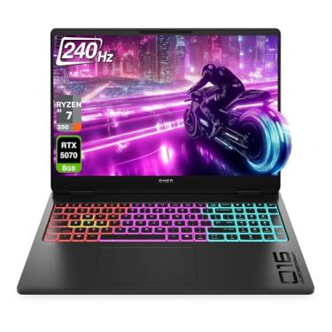 Imagem de HP Laptop para jogos OMEN 16 MAX, AMD Ryzen AI 7 H 350, 64 GB DDR5 RAM, SSD PCIe de 2 TB, WQXGA de 16 polegadas (2560 x 1600) tela 240Hz, Nvidia G-Force RTX 5070, teclado retroiluminado RGB de 4 zonas