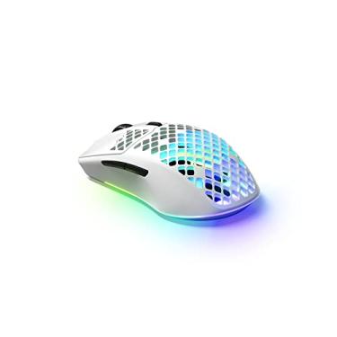 Imagem de SteelSeries Aerox 3 Wireless - Mouse para jogos Holey RGB - Design ultraleve resistente à água - Sensor óptico TrueMove Air 18K DPI - Neve