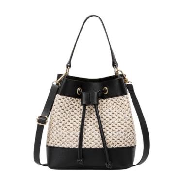 Imagem de Bolsa tiracolo com cordão, casual, grande capacidade, ombro de praia, elegante, mensageiro, palha, tiracolo