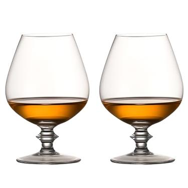 Imagem de LamChyar Conjunto de 2 copos de conhaque para conhaque, copos de conhaque de cristal para coquetel de conhaque de uísque, copos artesanais para conhaque/conhaque, 400 ml