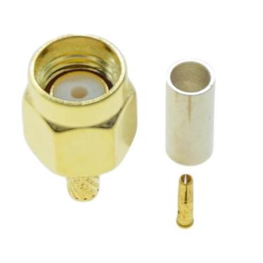 Imagem de Conector Crimp SMA Macho Para Fêmea Em Ângulo Reto RPSMA RF Coaxial Pa