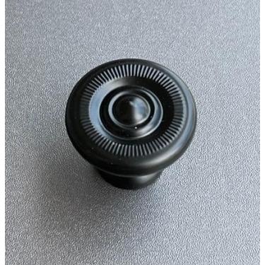 Imagem de SA Home Products Puxadores e puxadores de gaveta de armário e cômoda, puxadores de móveis. Feito de liga de zinco, formato redondo, design antigo, cor preta lisa, puxadores de orifício único. (pacote