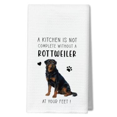 Imagem de WwongxianB Rottweiler Toalhas de cozinha decorativas, toalhas de chá engraçadas toalhas de mão panos de prato altamente absorventes 40 x 61 cm, decoração de sala de jantar de banheiro, presentes