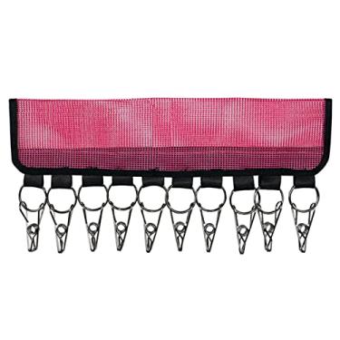 Imagem de Cabide organizador de bonés com 10 clipes Suporte para chapéus Organizador de chapéus Suporte de armazenamento para bonés de beisebol Classificação de chapéus Cabide de secagem de roupas