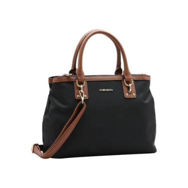 Imagem de Bolsa Feminina Chenson Transversal Grande Alça Dupla, Preto