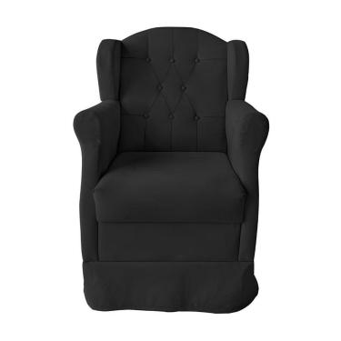 Imagem de Poltrona Amamentação Cadeira Reforçada Balanço Lile Suede preto