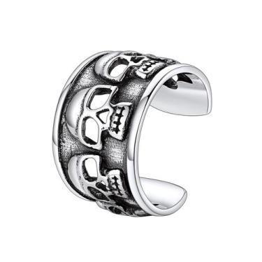 Imagem de Brinco não perfurado em prata Ear Cuff FaithHeart Gothic Skull