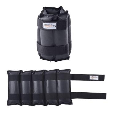 Imagem de Par De Caneleiras  Tornozeleiras  10 Kg Pretas Ahead Sports