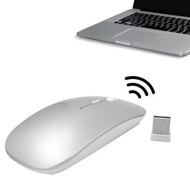 Imagem de Mouse Sem Fio 2.4ghz Recarregável Usb Ergonômico Wireless Branco