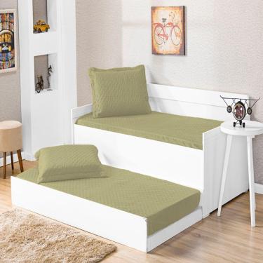 Imagem de Cobre Leito Solteiro Prático Caqui Enxovais Aquarela 2 Peças