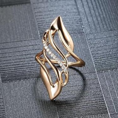 Imagem de 1 anel elegante de zircônia cúbica para mulheres, para casamento, noivado, aniversário, festa, joias, presente de dia dos namorados, mãe, dia das mães, dia das mães, presente, Size 10, Cobre, Zircão