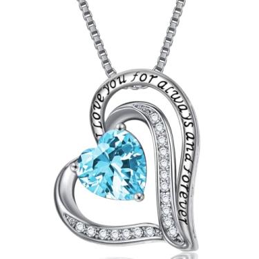 Imagem de Colares com pingente de cristal de pedra do mês de nascimento para mulheres, presente de aniversário dos namorados, dia das mães, colar de namorada, joia de coração de filha, aniversário para ela, ON