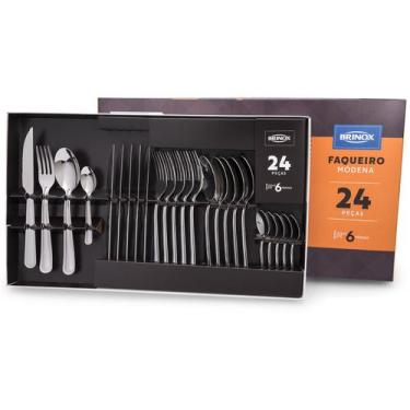 Imagem de Faqueiro Modena 24 pcs Inox Serve ate 6 pessoas Ref.5119/102 - BRINOX