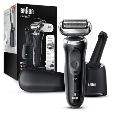 Imagem de Braun Barbeador elétrico masculino Série 7 7075cc 360 Flex Head com aparador de barba, recarregável, molhado e seco, SmartCare Center 4 em 1 e estojo de viagem