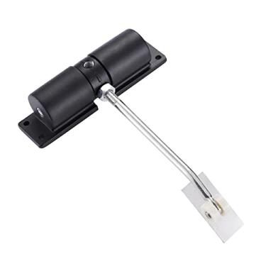 Imagem de Baoblaze Porta de ajustável mais fechada auto-fechamento duráveis silenciosas auto liga de alumínio dobradiça de fechamento para de galpão, PRETO