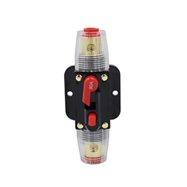 Imagem de 1 disjuntor 30-150A com redefinição automática DC 12-42V carro barco marinho iate RV interruptor de seguro de energia suporte de fusível de áudio protetor (80a)