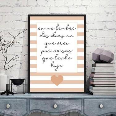 Imagem de Quadro Frase Dias Em Que Orei 24X18 Com Vidro Madeira Preta - Quadros 